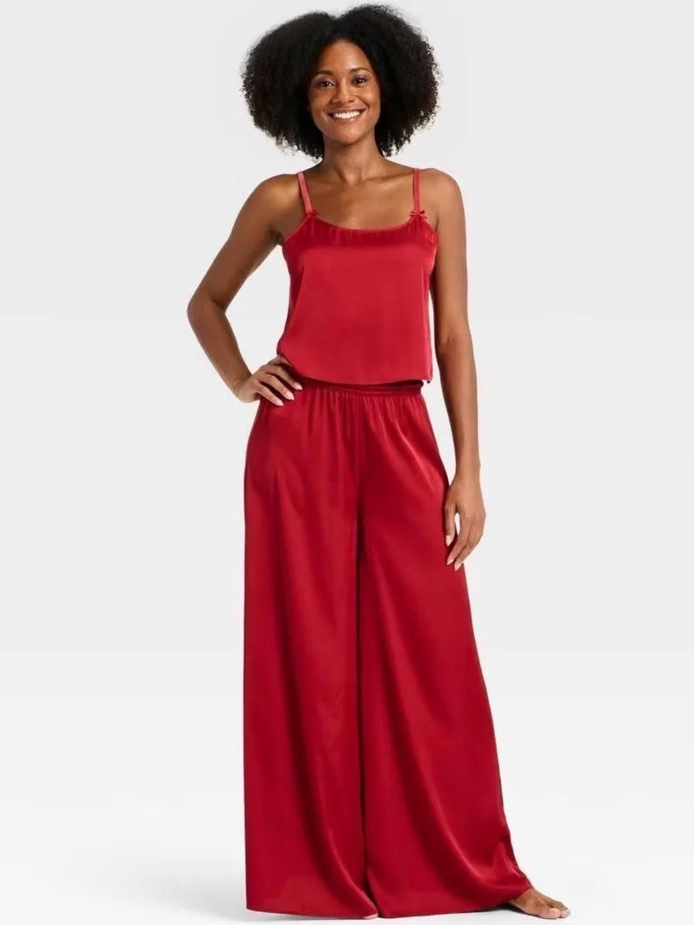 Auden luxury collective red satin pajama set sz small nwt